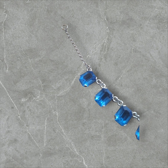 Elegant Blue Gemstone Bracelet 6.5" - Picture 8 of 8